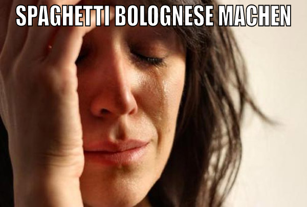 auf dem Teller merken, dass es Linguine sind