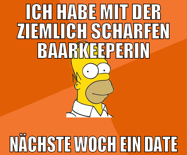 ich habe mit der ziemlich scharfen baarkeeperin nä