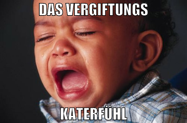 Das vergiftungs katerfühl