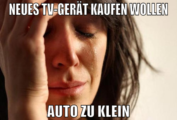 Neues TV-Gerät kaufen wollen Auto zu klein