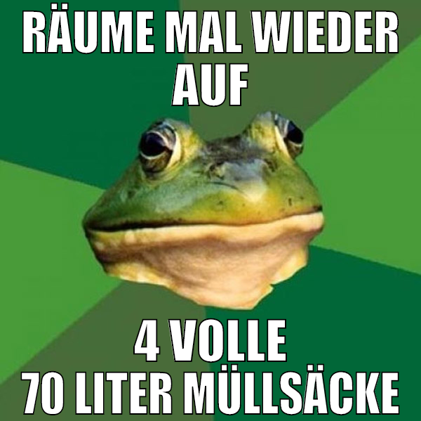 Räume mal wieder auf 4 volle 70 Liter Müllsäcke
