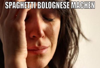 auf dem Teller merken, dass es Linguine sind