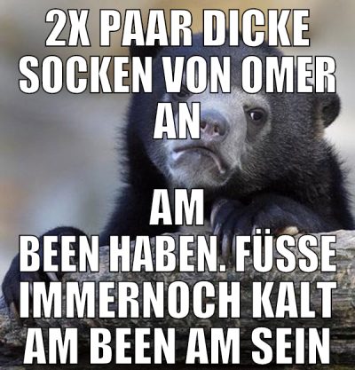 2x paar dicke socken von omer an am been haben. fü