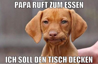 papa ruft zum essen ich soll den tisch decken