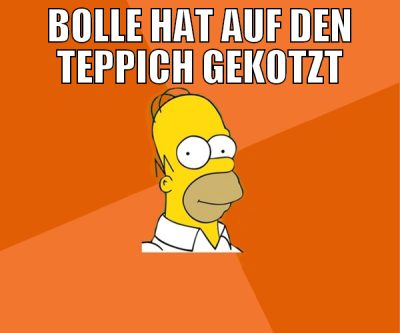 bolle hat auf den teppich gekotzt