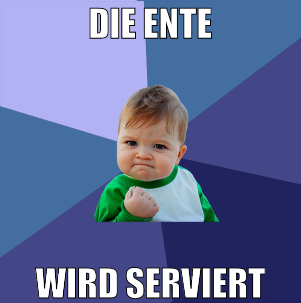 die ente wird serviert