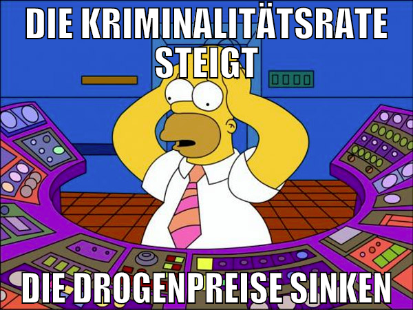 die kriminalitätsrate steigt die drogenpreise sink