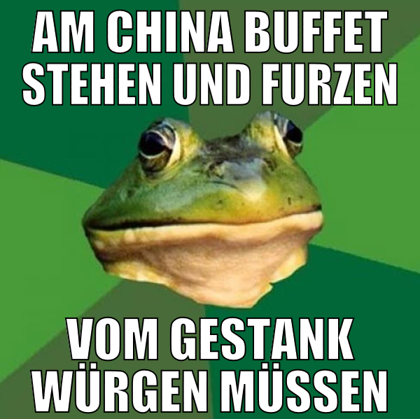 am china buffet stehen und furzen vom gestank würg