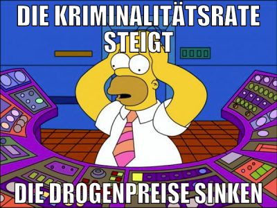 die kriminalitätsrate steigt die drogenpreise sink