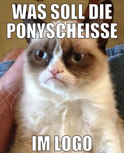 was soll die ponyscheisse im logo