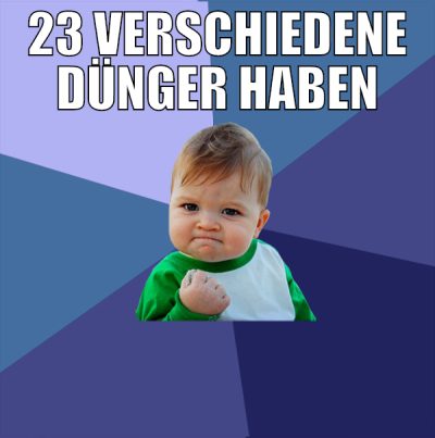 23 verschiedene dünger haben