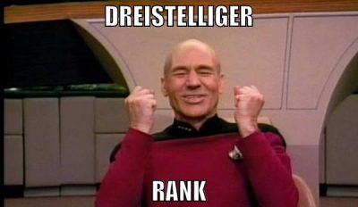 dreistelliger rank