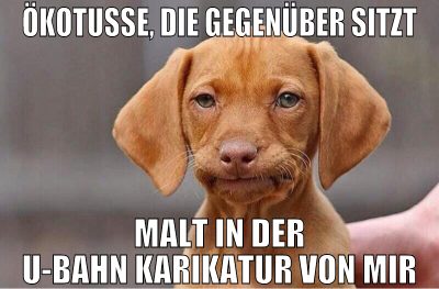Ökotusse, die gegenüber sitzt malt in der u-bahn k