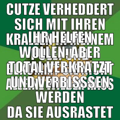cutze verheddert sich mit ihren krallen in meinem