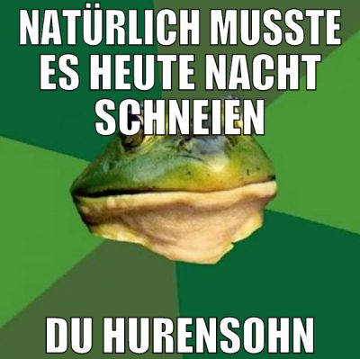 natürlich musste es heute nacht schneien du hurens
