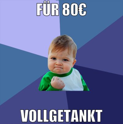 für 80€ vollgetankt