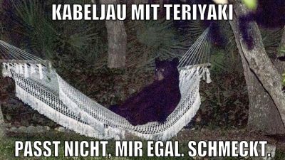 kabeljau mit teriyaki passt nicht, mir egal. schme