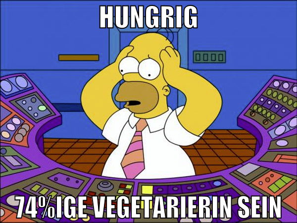 hungrig 74%ige vegetarierin sein