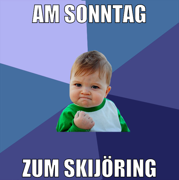 am sonntag zum skijöring