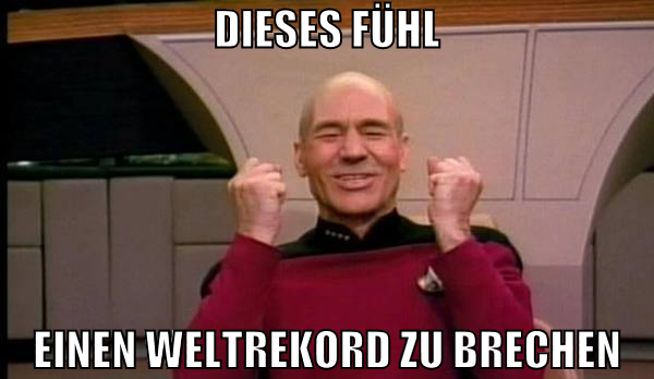 dieses fühl einen weltrekord zu brechen