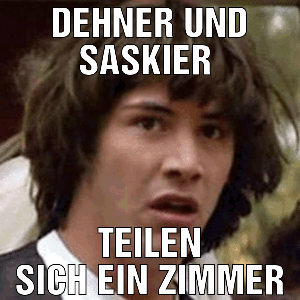 dehner und saskier  teilen sich ein zimmer