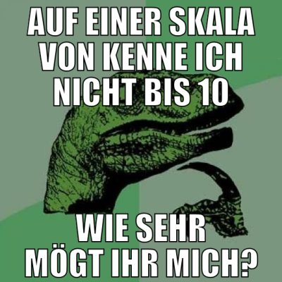 auf einer skala von kenne ich nicht bis 10 wie seh