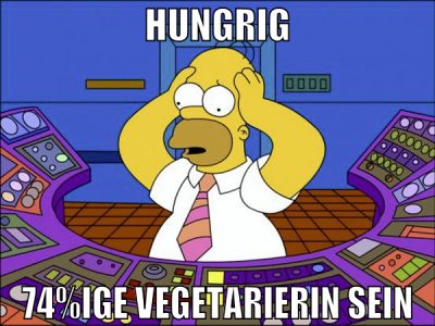 hungrig 74%ige vegetarierin sein