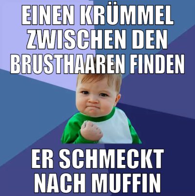 einen krümmel zwischen den brusthaaren finden er s