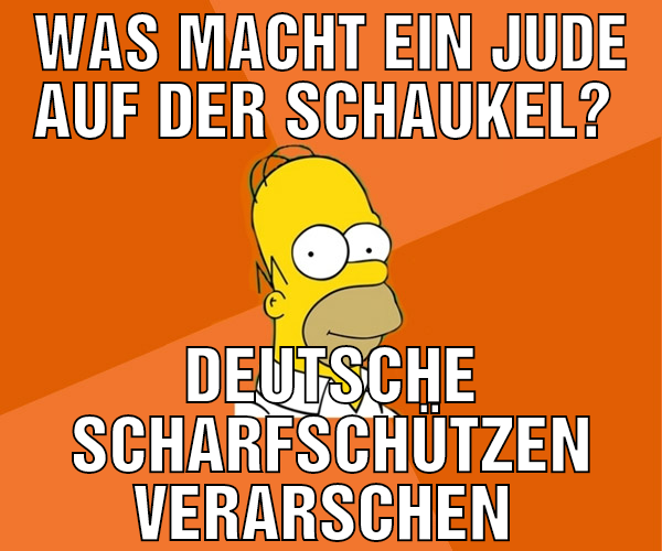 Was macht ein Jude auf der Schaukel?  Deutsche Sch