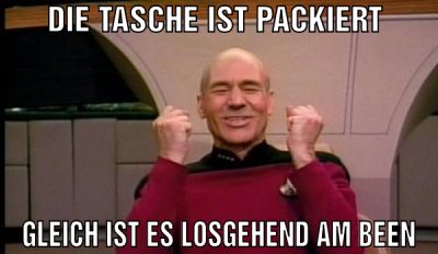Die Tasche ist packiert  Gleich ist es losgehend a