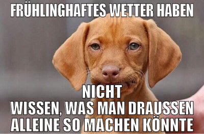 frühlinghaftes wetter haben nicht wissen, was man