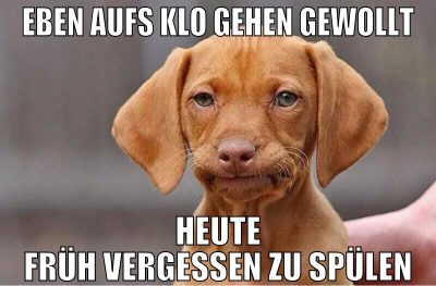 Eben aufs klo gehen gewollt heute früh vergessen z