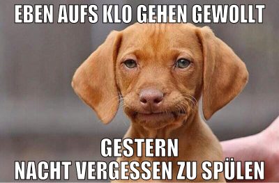 Eben aufs klo gehen gewollt gestern nacht vergesse