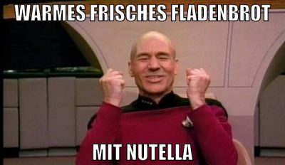 warmes frisches fladenbrot mit nutella