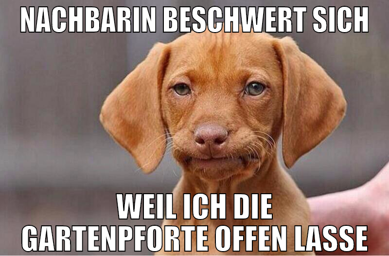 NAchbarin beschwert sich weil ich die gartenpforte