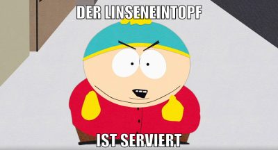 der linseneintopf ist serviert