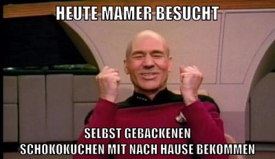 heute mamer besucht selbst gebackenen schokokuchen mit nach hause bekommen