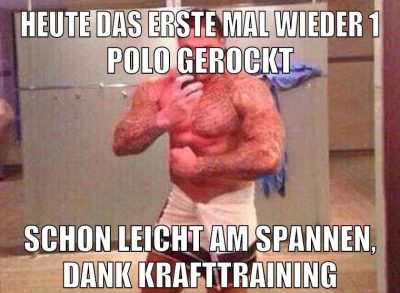 heute das erste mal wieder 1 polo gerockt schon leicht am spannen, dank krafttraining