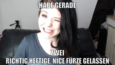 habe gerade zwei richtig heftige, nice fürze gelassen