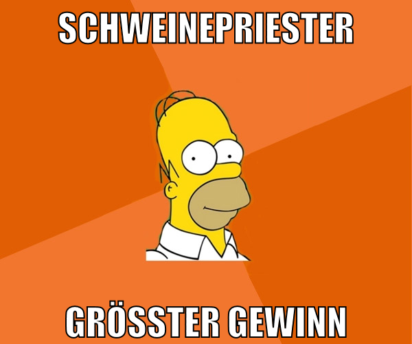 schweinepriester grösster gewinn