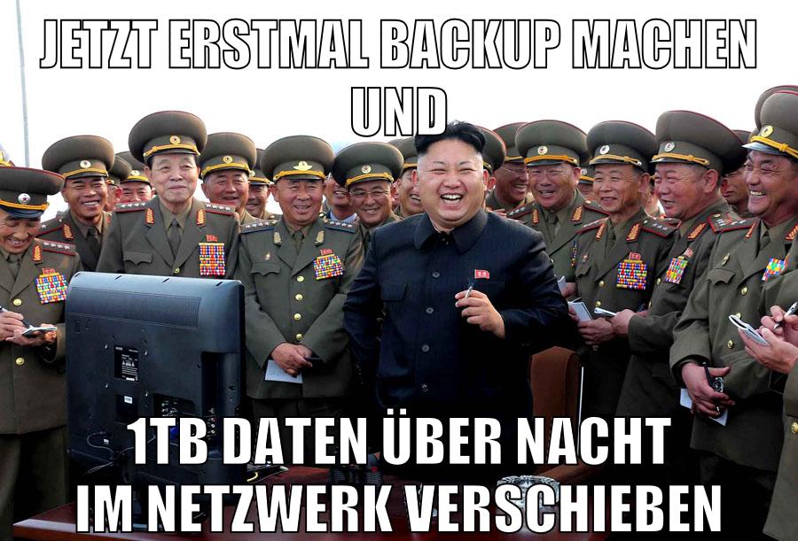 jetzt erstmal backup machen und 1TB Daten über nacht im netzwerk verschieben