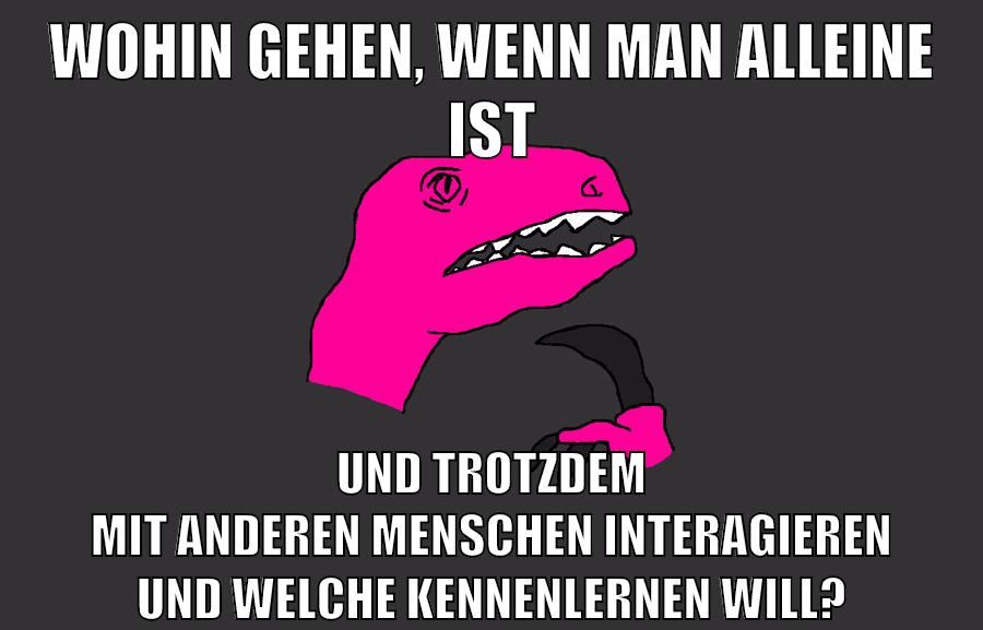 wohin gehen, wenn man alleine ist und trotzdem mit anderen menschen interagieren und welche kennenlernen will?