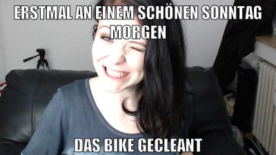 erstmal an einem schönen sonntag morgen das bike gecleant