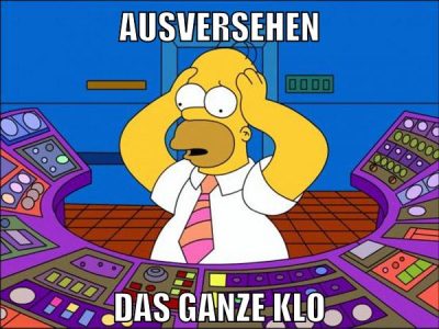 ausversehen das ganze klo