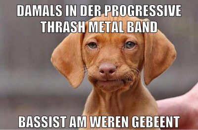 Damals in der progressive thrash metal band bassist am weren gebeent