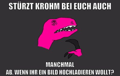 stürzt krohm bei euch auch manchmal ab, wenn ihr ein bild hochladieren wollt?