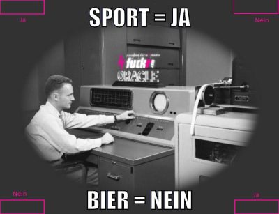 Sport = ja Bier = Nein