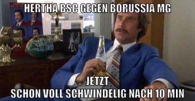 Hertha BSC gegen borussia mg jetzt schon voll schwindelig nach 10 min