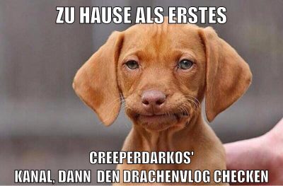 Zu Hause als Erstes creeperdarkos' kanal, dann  den drachenvlog checken