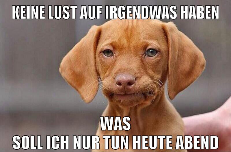 keine lust auf irgendwas haben was soll ich nur tun heute abend